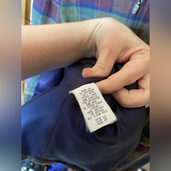 VAN HEUSEN Plaid Jacket - Size 14 - Picture 4 of 4